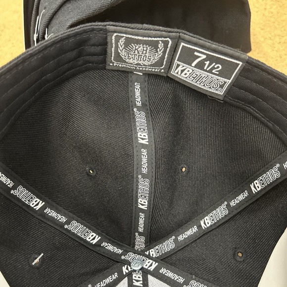 NEW KB Ethos Hat Cap Size 7 1/2 Fitted Black Adult Lot of 6 Blanks - Picture 4 of 6